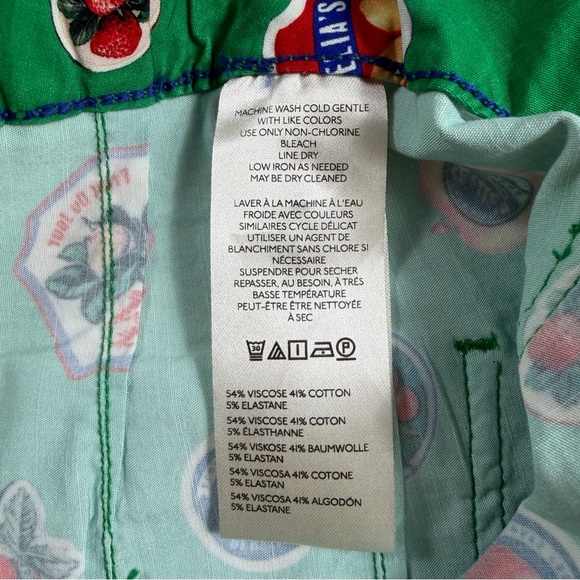 Anthropologie Maeve Colette Fruit Print Cropped Wide Leg Pants Green Size 28 NWT - Picture 13 of 15